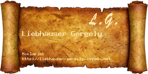 Liebhauser Gergely névjegykártya